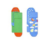 Happy Socks Kids 2-Pack Cloudy Fruit Anti-Slip Baumwolle Umschlag-Socken Kinder Blau 6-12M