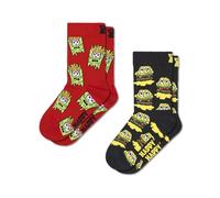 Happy Socks Kids 2-Pack Smelly Burger Baumwolle Socken Kinder Rot 0-12M