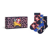 Happy Socks Kids 3-Pack Santa and His Helper Gift Set Baumwolle Socken Kinder Marine 4-6Y