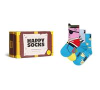 Happy Socks Kids 3er-Pack nachhaltiges Crew-Socken-Piraten-Schatztruhe-Geschenkset - Größen 2-3 Jahre