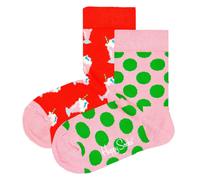 Happy Socks Kinder Socken unisex, 2er Pack - Crew Socks, Bio-Baumwolle, Farbmix Milkshake 13-21