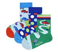 HAPPY SOCKS Happy Socks Kinder Socken unisex, 3er Pack - Geschenkbox, Bio-Baumwolle, Farbmix (HSocks-K-3er) 13-21 Roadtrip