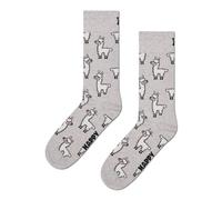 Happy Socks Socken mit Motiv-Stitching Modell 'LLAMA' in Hellgrau, Größe 41-46