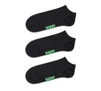 Happy Socks Tagessocke Sneaker Low Solid schwarz - 3 Paar, Größe 41-46