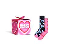 Happy Socks 2er Pack Socken für Valentinstag, lustig Geschenk für Freundin und Freund, liebe bunte Baumwolle Socken