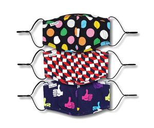 Happy Socks - Mixed Face Cover 3-Pack - Unisex Gesichtsmasken - Mehrfarbig, Gr. One Size