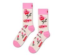 Happy Socks Tagessocke Crew Mom's Flower creamweiss/pink - 1 Paar, Größe 36-40