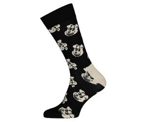 Happy Socks Neuheiten Bunte Helle Baumwollmischung Hundesocken - Schwarz US 37-40