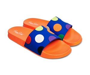 Happy Socks - Pool Slider Big Dot - Unisex Badesandalen - Orange/Blau/Mehrfarbig, Gr. 36-37