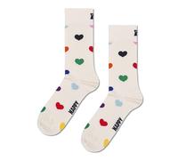 Happy Socks Pride Heart Baumwolle Socken Damen Herren Weiß 36-40