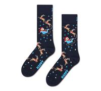 Happy Socks Regular Fit Socken mit Logo-Stitching Modell 'Sleigh' in Marine, Größe 41-46