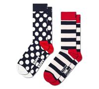 Happy Socks Unisex 2-pack Classic Big Dot, Blau, Rot, Weiß, 41-46 EU