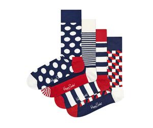 Happy Socks Sokken Classic Navy 4er-Pack Geschenkbox Multicolour EU 39 - 42