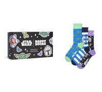 Happy Socks STAR WARS™ 3-Pack Team Mando Gift Set Baumwolle Socken Damen Herren Blau 36-40