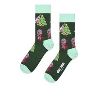 Happy Socks STAR WARS™ GROGU SNOWFLAKE SNEAKER SOCK Weihnachtskollektion (DE/NL/SE/PL, Numerisch, 36, 40, Regular, Regular, grün)