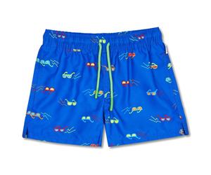 Happy Socks - Sunny Days Swimshorts Kids - Kinder Badehose - Blau/Brillen, Gr. 7-9 Years