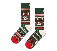 Happy Socks Socken mit Label-Stitching Modell 'Christmas Sweater' in Gruen, Größe 36-40