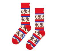 Happy Socks Tagessocke Crew Gingerbread Stripe (Lebkuchen) rot - 1 Paar, Größe 36-40