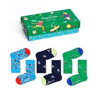 Happy Socks Tagessocke Crew Kids Sport Gift Geschenkbox grün Kinder - 3 Paar, Größe 2-3Y