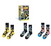 Happy Socks Tagessocke Crew Marvel X-Men Geschenkbox gelb - 3 Paar, Größe 36-40