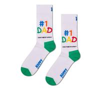 Happy Socks Tagessocke Crew No1 Dad weiss/bunt - 1 Paar, Größe 41-46