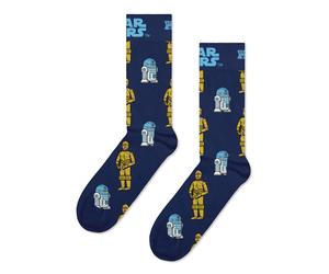 Happy Socks Tagessocke Crew Star Wars R2-D2 & C-3PO navyblau - 1 Paar, Größe 36-40