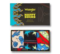 Happy Socks Tagessocke Crew Wrangler Gift Set mehrfarbig bunt Geschenkbox - 3 Paar, Größe 36-40