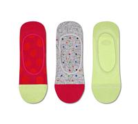 Happy Socks Tagessocke No Show Liner Big Dot grün/grau/magentarot - 3 Paar, Größe 41-46
