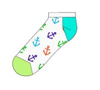 Happy Socks Tagessocke Sneaker Big Anchor (Anker) weiss - 1 Paar, Größe 41-46