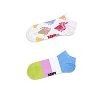 Happy Socks Tagessocke Sneaker Low Ice Cream & Stripe weiss/bunt - 2 Paar, Größe 41-46