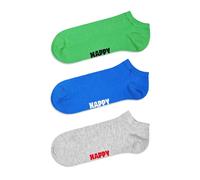 Happy Socks Tagessocke Sneaker Low Solid grün/blau/grau - 3 Paar, Größe 36-40