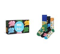 Happy Socks The Beatles 3-Pack Gift Set Baumwolle Socken Unisex Schwarz 36-40