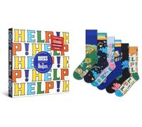 Happy Socks The Beatles Motive Socken, 36-40 & 41-46 | Bunte Streifen, Beatles-Kollektion, Mehrfarbig, Ob-La-Di Design, Unisex