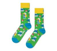 Happy Socks The Smurfs Mushroom Field Sock Die Schlümpfe Fliegenpilz Feld Pilzhaus (DE/NL/SE/PL, Numerisch, 41, 46, Regular, Regular, Mehrfarbig)