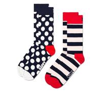 Happy Socks Unisex 2-pack Classic Big Dot, Blau, Rot, Weiß, 41-46 EU