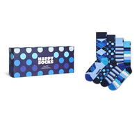 Happy Socks 4er Pack Unisex Socken - Geschenkbox, Classics, gemischte Farben Navy Socks 41-46