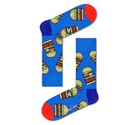 Happy Socks Unisex Burger Socken, Blau, Gelb, Braun, Grün, Rot, M/L