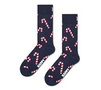 Happy Socks Tagessocke Crew Candy Cane (Zuckerstange) navyblau - 1 Paar, Größe 36-40