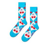Happy Socks Unisex Cherry Argyle Socken, türkis, 42-46