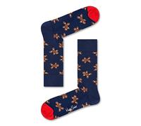 Happy Socks Tagessocke Crew Gingerbread (Lebkuchen) navyblau - 1 Paar, Größe 36-40