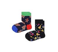 Happy Socks Unisex Kinder 2-Pack Gingerbread & Gifts Socken, Multi, 1-2 Jahre
