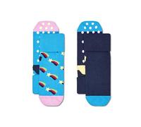 Happy Socks Unisex Kinder Kids Antislip 2-Pack Shooting Star Socken, Rose, 6-12 Months