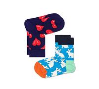 Happy Socks Unisex Kinder Kindersocken, 2er-Pack, Smiling Heart, Größe 2-3 Jahre
