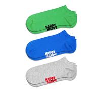 Happy Socks Tagessocke Sneaker Low Solid grün/blau/grau - 3 Paar, Größe 41-46