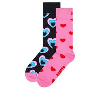 Happy Socks 2er Pack Socken für Valentinstag, lustig Geschenk für Freundin und Freund, liebe bunte Baumwolle Socken