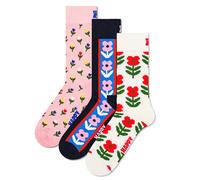 Happy Socks Unisex Socken, 3er Pack - Classic, Muster, Baumwollmischung, gemischte Farben 36-40 Mehrfarbig