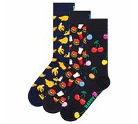 Happy Socks Unisex Socken, 3er Pack - Classic, Muster, Baumwollmischung, gemischte Farben Banana 41-46