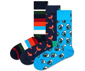 Happy Socks Unisex Socken, 3er Pack - Special Geschenkbox, Farb-Mix Wurst And Beer 41-46