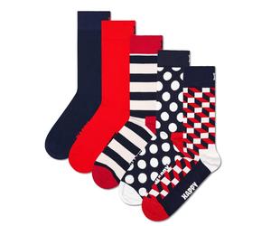 Happy Socks Unisex Socken, 5er Pack - Motivsocken, Kurzsocken, Baumwolle Filled Optic 36-40