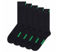 Happy Socks Unisex Socken, 5er Pack - Solid Socks, Baumwollmischung, einfarbig Schwarz / 36-40 36-40 Schwarz